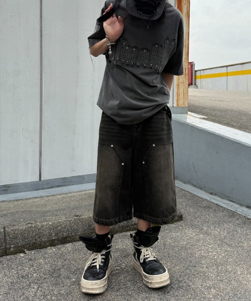 ATMARK ワイドパンツ ジーンズ 「2サイズ展開 / UNISEX 」ダブルニー