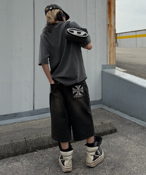 ATMARK ワイドパンツ ジーンズ 「2サイズ展開 / UNISEX 」ダブルニー