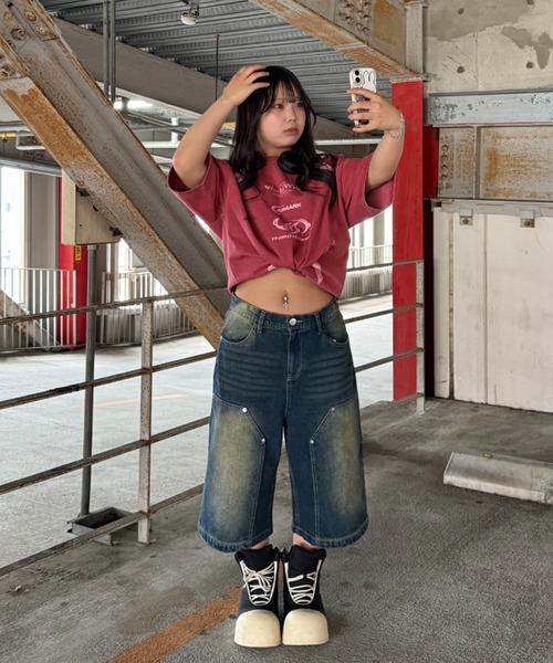 ATMARK ワイドパンツ ジーンズ 「2サイズ展開 / UNISEX 」ダブルニー