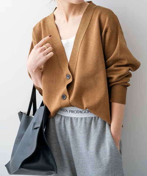 「Spick & Span」 ニットカーディガン FREE キャメル レディース