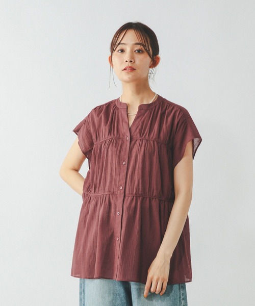 ＊はな4702＊スピック&amp;スパンノーブル エアリーブラウス 今季購入完売 GLOBAL WORK（グローバルワーク） ブラウス シャツ エアリーリラックス