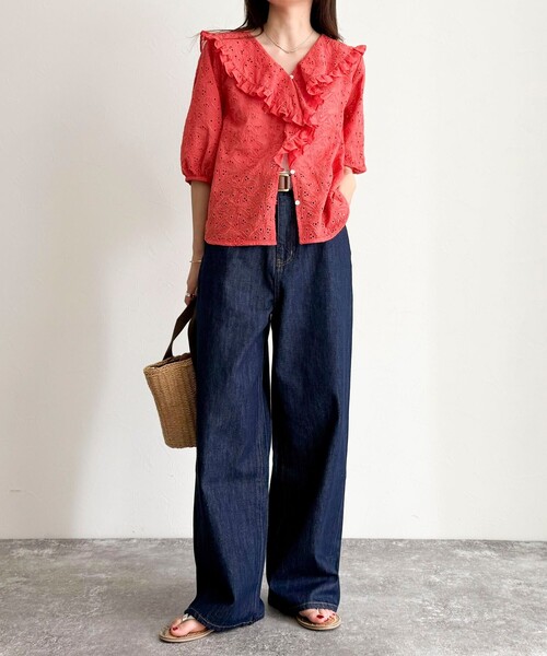 Fredy emue ブラウス fredy emue ブラウス シャツ レースフリルカラーブラウス