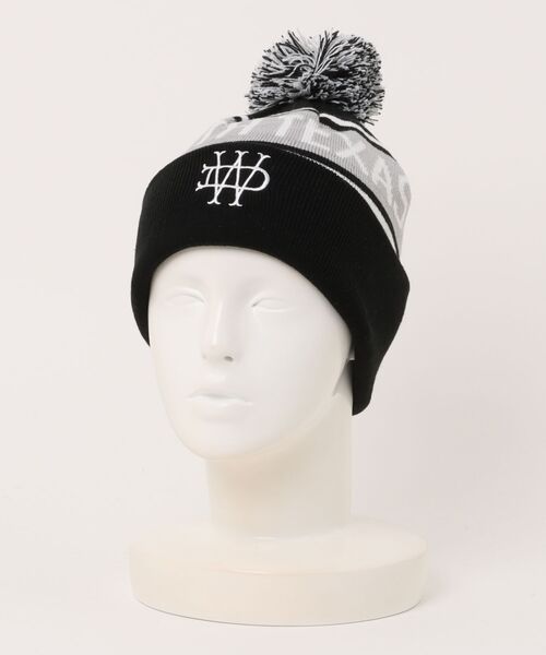 DSQUARED2 新品未使用　タグ付き　ブラックニット帽 ポンポン付き DAKS（ダックス） ニット帽 ポンポン付き レディース 秋冬 ニット