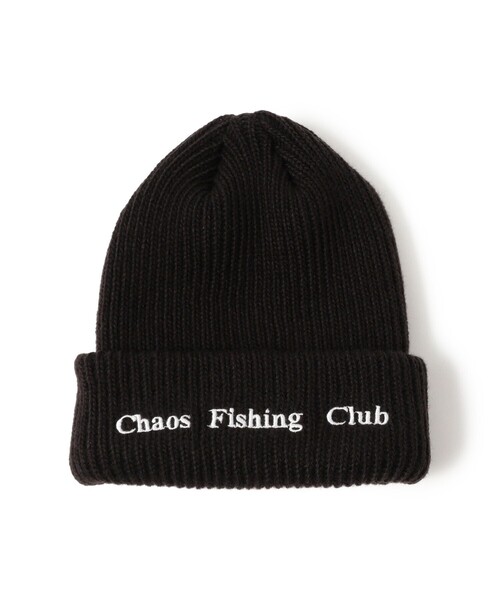 【専用】Chaos Fishing Club ニット L 黒白　背面ビッグロゴ Chaos Fishing Club（カオスフィッシングクラブ） ニット帽 ニット