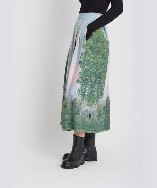 agnes b.（アニエスベー） スカート フォトプリント ロング フレア