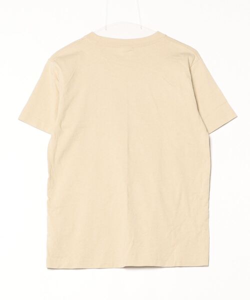 「Champion」 ワンポイント半袖Tシャツ S ベージュ レディース
