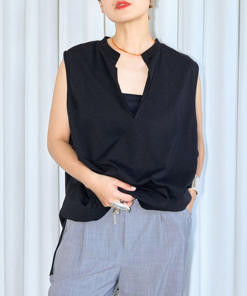 【新品・未使用】　CITYSHOP KEY NECK Tシャツ　黒 CITYSHOP tシャツ 「追加2」KEY NECK N-SL Tシャツ レディース