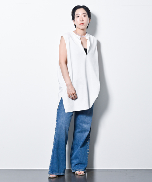 【新品・未使用】　CITYSHOP KEY NECK Tシャツ　黒 CITYSHOP（シティーショップ）の「KEY NECK Tシャツ2（）」 - WEAR