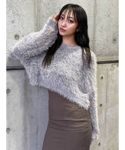 MURUA（ムルーア） ニット セーター バイカラーMIXシャギーニット