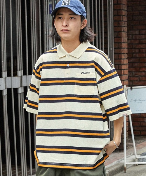 「MONO-MART」 「retock's」半袖ポロシャツ L ネイビー レディース