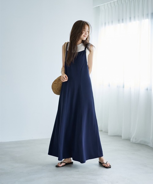 STYLE DELI ジャンパースカート 伸縮ジョーゼットのカーヴィー