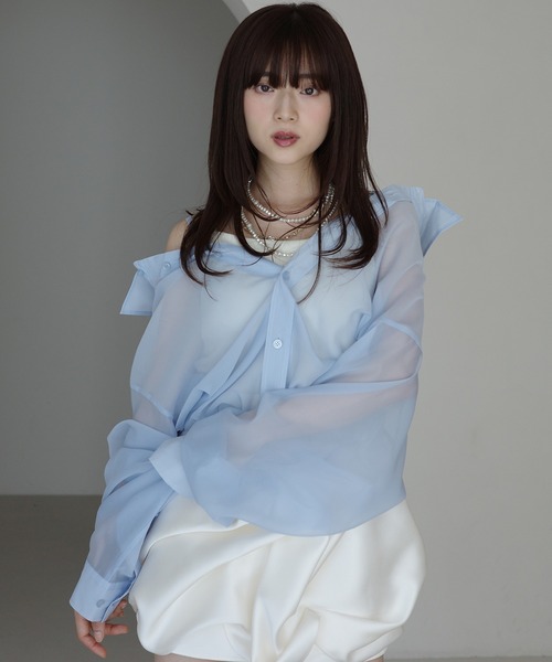 ayaページ　エイミーシャツ EIMY ISTOIRE（エイミーイストワール） ブラウス シャツ シアー2WAY