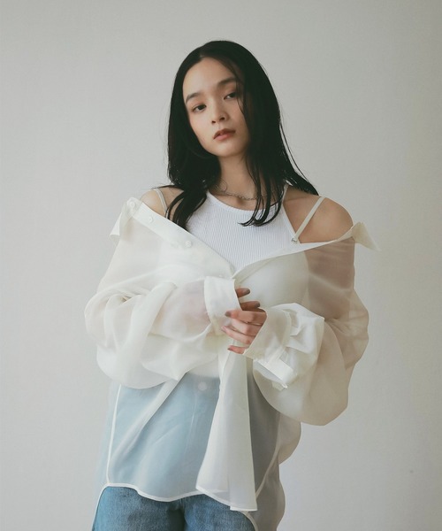 EIMY ISTOIRE（エイミーイストワール） ブラウス シャツ シアー2WAY