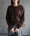 ニット セーター フラワー刺しゅう 長袖カーデ...の詳細画像4