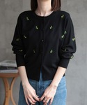 ニット セーター フラワー刺しゅう 長袖カーデ...の詳細画像2