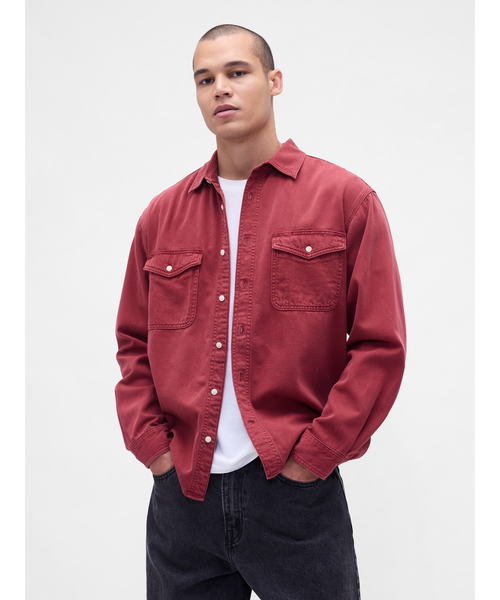 GAP（ギャップ） シャツ ウルトラソフトデニム リラックスシャツ