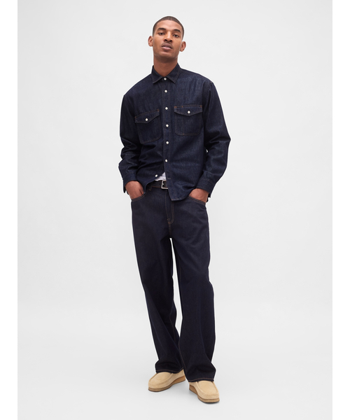 GAP（ギャップ） シャツ ウルトラソフトデニム リラックスシャツ