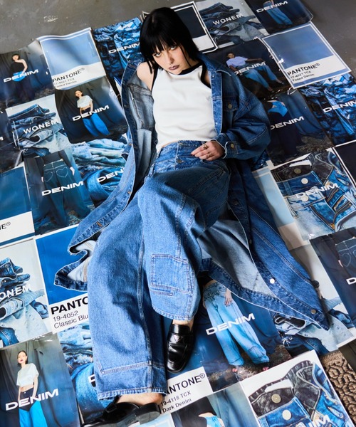 「WONEM」 加工デニムパンツ 1 ブラック レディース