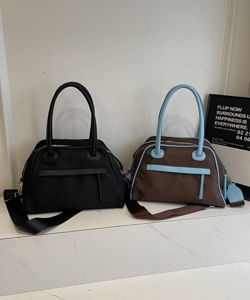 RIIZE ポップアップ ボストン バッグ 未使用 Ressaca（レサーカ） ボストンバッグ パイピングダブルジップボストン