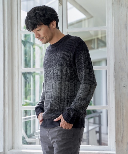 ikka（イッカ） セーター ニット メランジグラデーションニット メンズ