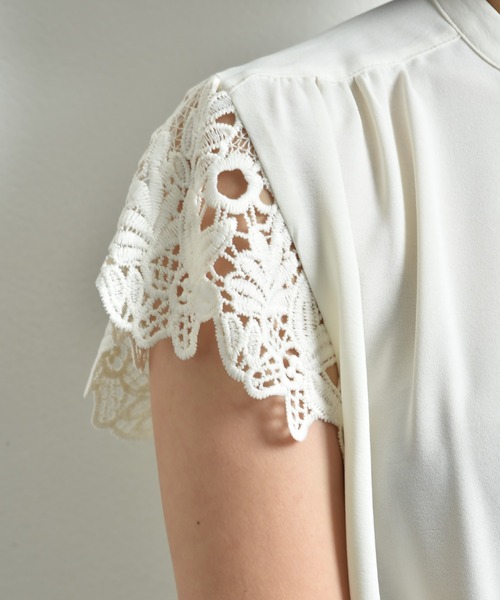 「INTERPLANET」 半袖ブラウス FREE ブラック レディース_画像7