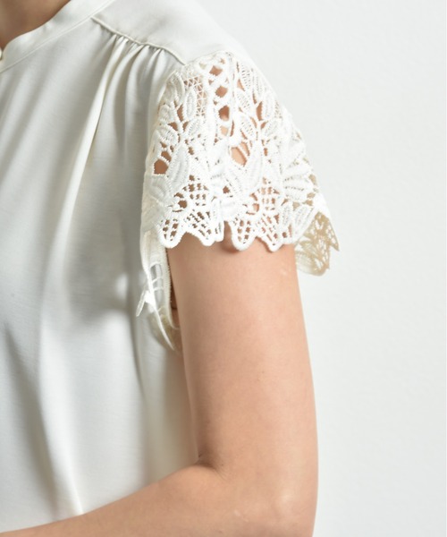 「INTERPLANET」 半袖ブラウス FREE ブラック レディース_画像9