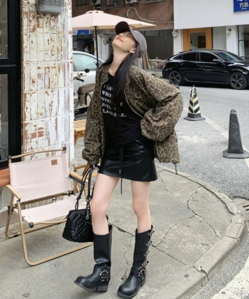 ブルゾン アウター レオパード柄オーバーサイズブルゾン レディース