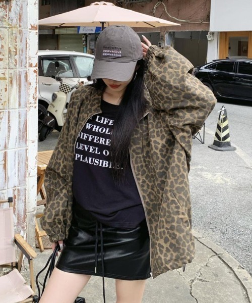 新品sudo 新作 完売 オーバーサイズジャケット ミリタリー レオパード柄 ブルゾン アウター レオパード柄オーバーサイズブルゾン レディース