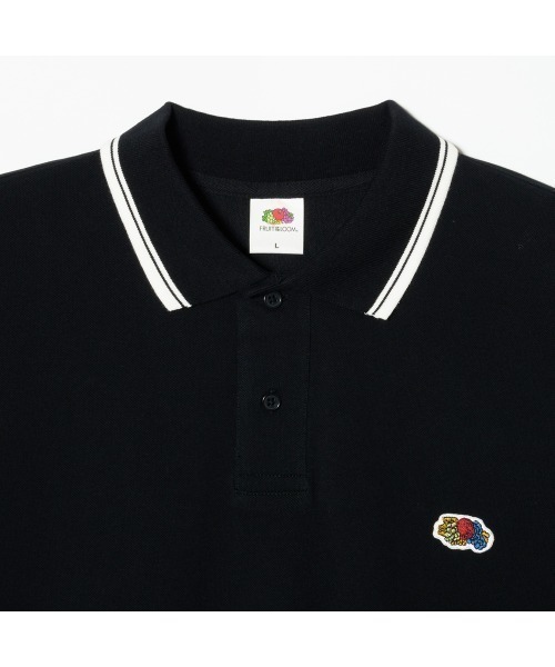 Black & White フルーツ柄ポロシャツ L FRUIT OF THE LOOM（フルーツオブザルーム） ポロシャツ 「FRUIT OF