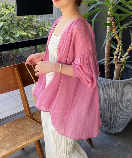 「COLLAGE GALLARDAGALANTE」 長袖ブラウス FREE ブラック レディース_画像4