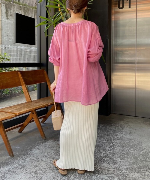 「COLLAGE GALLARDAGALANTE」 長袖ブラウス FREE ブラック レディース_画像6