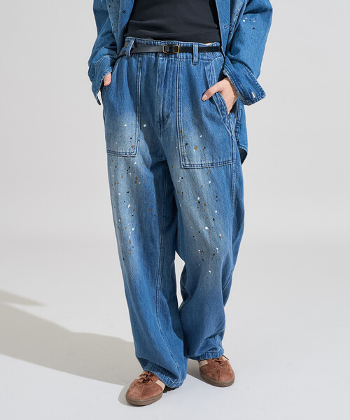 FREAK'S STORE（フリークスストア） スラックス パンツ ペイント加工