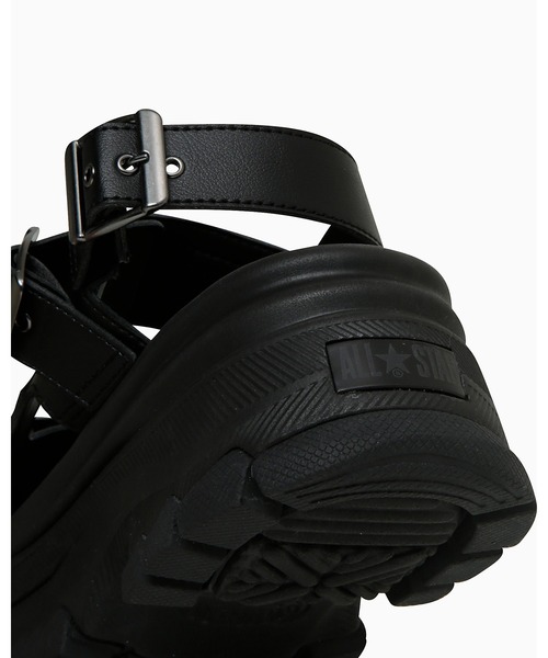 「CONVERSE ALL STAR」 フラットサンダル 3 ブラック×ブラック レディースの画像