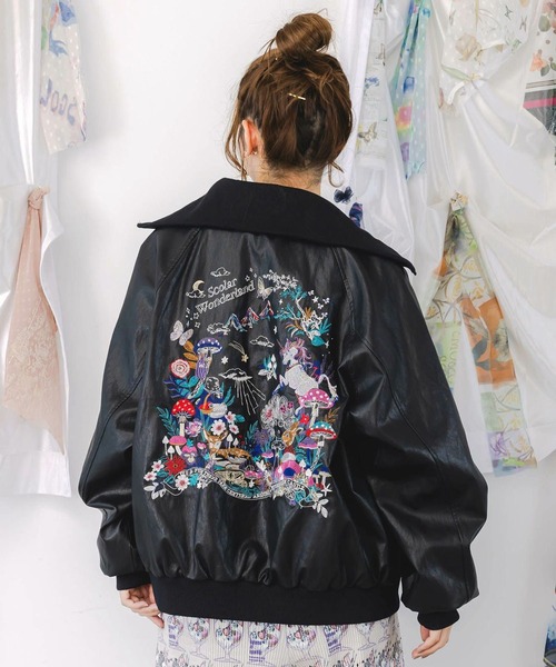 ScoLar（スカラー） ブルゾン アウター スカラーとキノコ刺繍 合皮