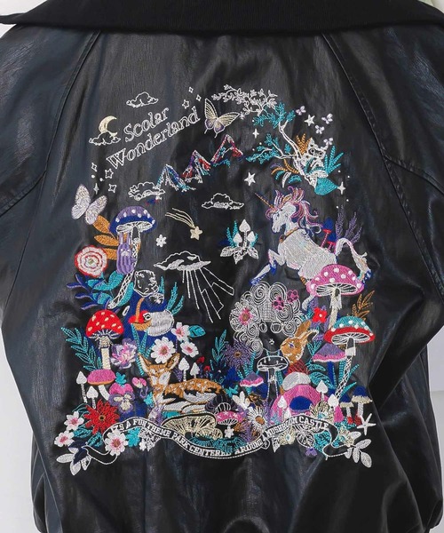 ScoLar（スカラー） ブルゾン アウター スカラーとキノコ刺繍 合皮