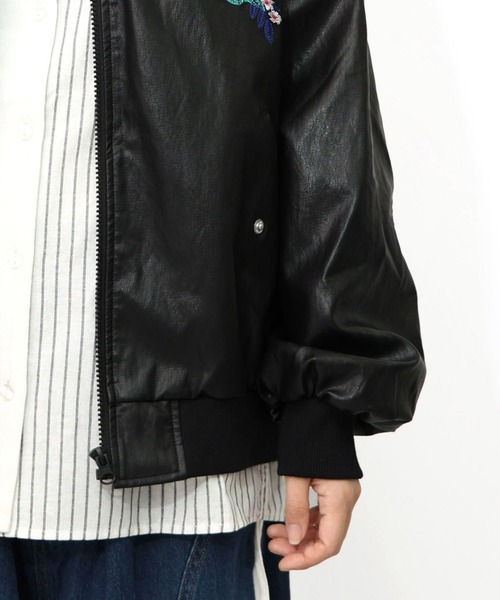 ScoLar（スカラー） ブルゾン アウター スカラーとキノコ刺繍 合皮