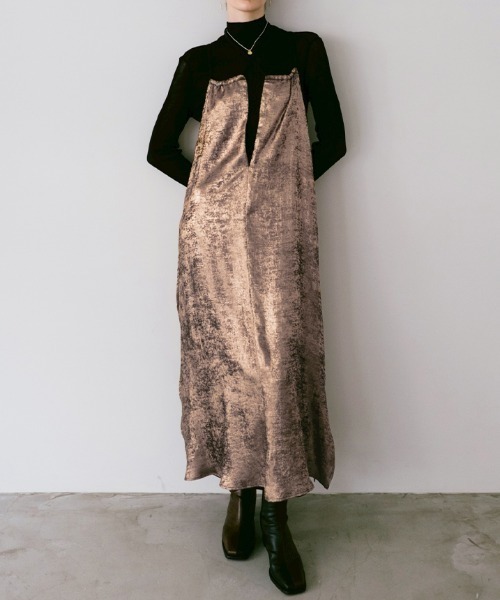 sahara（サハラ） ワンピース Drawstring Neck Glitter Dress/ドロー
