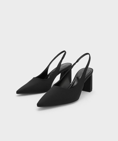 「CHARLES & KEITH」 ヒールサンダル 25cm ブラック レディース_画像2