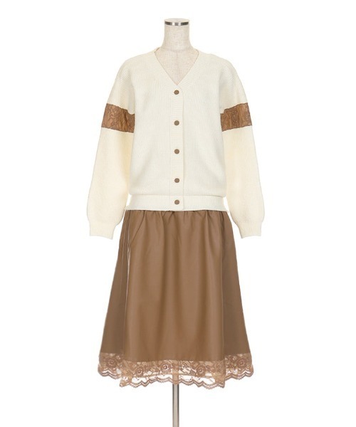 Chesty（チェスティ） ワンピース レザードッキングニットワンピース