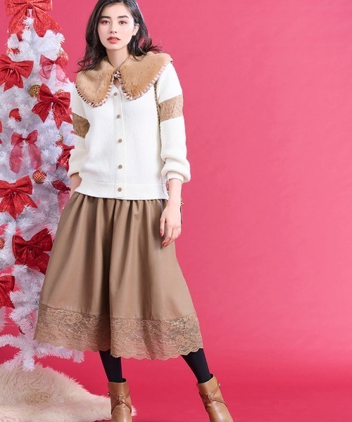 チェスティーワンピース Chesty（チェスティ） ワンピース レザードッキングニットワンピース