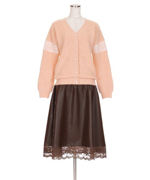 Chesty（チェスティ） ワンピース レザードッキングニットワンピース