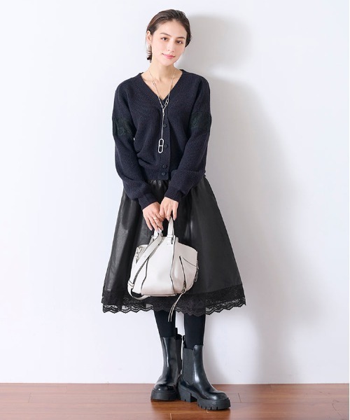 Chesty（チェスティ） ワンピース レザードッキングニットワンピース