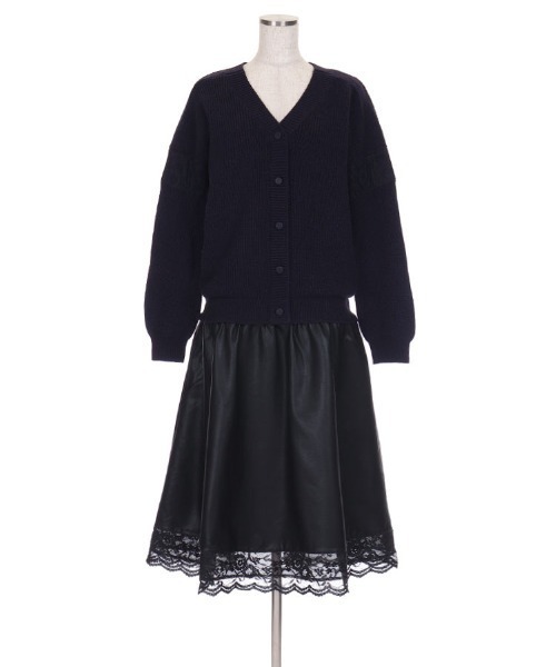 Chesty（チェスティ） ワンピース レザードッキングニットワンピース