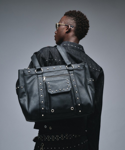 ANDER HUNK ボストンバッグ Studs Design Boston Bag / スタッズ