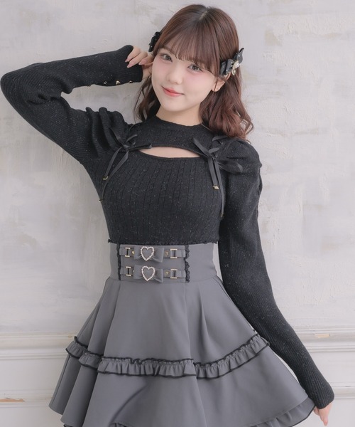 あき です★ コットン レースアップ セーター KOEISTORE（コウエイストア） ニットトップス レディース 秋 冬 秋冬