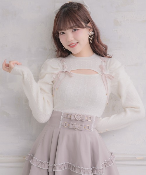 ROJITA（ロジータ） ニット セーター レースアップデコルテ開き