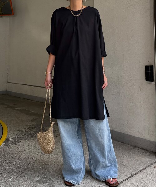 「LBC」 半袖ワンピース L ベージュ レディース_画像9