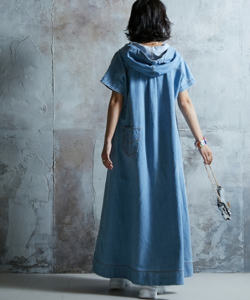 「GEVS.」 「SMILELAND」半袖ワンピース LL ブルー レディース_画像8