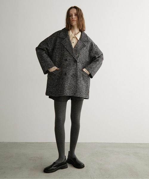 LOSCa ジャケット テーラードジャケット オーバーサイズヘリンボーン