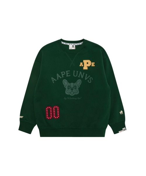 新品⭐A BATHING APE エイプ トレーナー⭐グリーン系/レディースXS 新品⭐A BATHING APE エイプ トレーナー⭐グリーン系/レディースXS